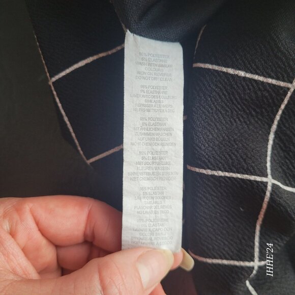 Boohoo Womens Black & White Checkered High-Waisted Trousers Size 8 - Picture 4 of 8